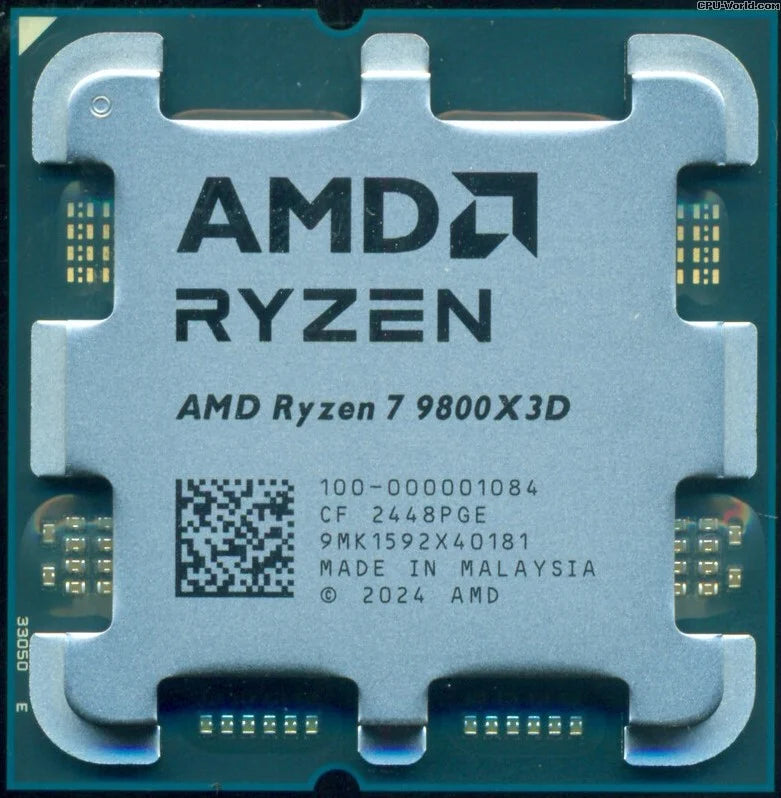 AMD RYZEN ™ 7 9800X3D 8 Coeurs/16 Threads débridés, Architecture Zen 5, 104 Mo Cache, 120W TDP, Jusqu'a 5.2 Ghz Frequence Boost, Socket AM5, SANS BOITE