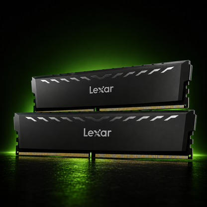Kit Barrettes mémoire 16Go (2x8Go) DIMM DDR4 Lexar Thor 3200Mhz (Noir)